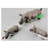 Schleich animals including rhinoceros