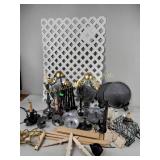 Candlesticks, fingerhole candleholders, lattice