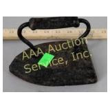 Cast sad iron measures approximately 6 1/2" x 3