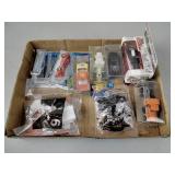 Toy cars, some in boxes, trucks cars Kelloggs hot