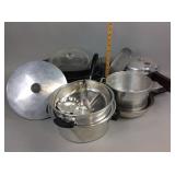 Roaster pans, Presto cookmaster cooker, pots and