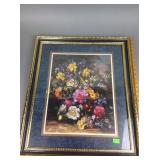 Framed floral print 27" x 23"