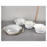 Corningware casserole dishes (one missing lid),