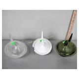 Glass hens on nests including milk glass (broken)