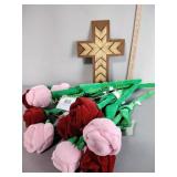 Decorative plush roses new with tags