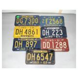Indiana vehicle plates 1956, 1958-63