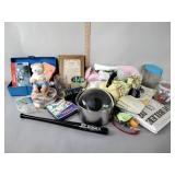 Fort Wayne Wizards bat, plastic fruit, towels,