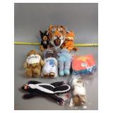 Plush toys including Ty Beanie Baby, dog toy,