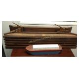 Canal Lock replica with wood boat