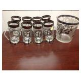 Barware, 8 tumblers embossed with "B"