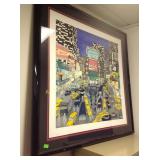 New York City framed picture, artist signed,