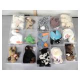 Fifteen sm Ty stuffed animals