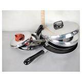 Misc T-Fal coated pans with lids
