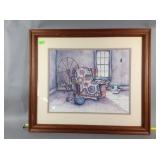 Two framed rustic themed prints