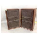 Pair of unknown speakers with veneered cabinets