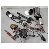 Two, tool bender, power tape, professional ball