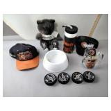 Komets Memorabilia, pucks, bear, hats, dog dish,