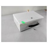 Metal lock box with two keys, measures