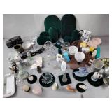 Figurines, salt  and pepper shakers,  marbles,