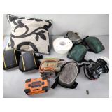 Drill master 6in palm polisher, knee pads, chalk