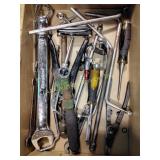 Tools including wrenches, Allen wrenches, chisel