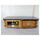 One wooden Art Deco barbershop sterilizer cabinet