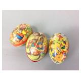 Decoupage cardboard Easter-themed eggs from West