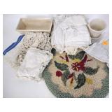 Vintage Linens tatted lace doilies age related