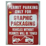 Metal sign measuring approximately 18" x 24",