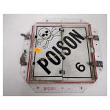 Metal choking hazard sign measuring approximately