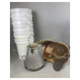 Metal pitcher missing the lid doing approximately