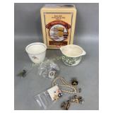 Jewelry, HICK OK cufflinks and vintage pearls Red