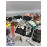 Radio shack light, switchblade knife hemming