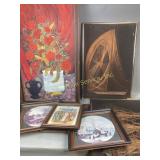 Framed art, multiple sizes and mediums variety of