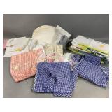 Vintage printed tablecloths & assorted linens