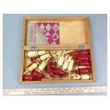 Old carved bone chess set incomplete