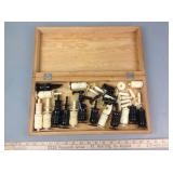 Old carved bone chess set incomplete