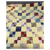 Hand pieced & stitched quilt. 80" x 70"