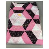 Hand pieced & stitched baby quilt. 54" x 40"