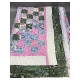 hand pieced machine stitched quilt. 85" x 56"