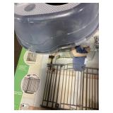 Walk-through baby gate, cat litter box