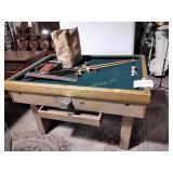 Bumper pool table and accessories,  coin