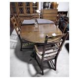 Dining room table, 6 chairs,  wear, scratches,