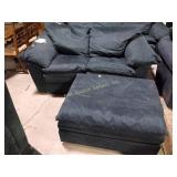 Loveseat and ottoman,  needs cleaned, wear