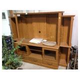 Craftsman style entertainment center with glass