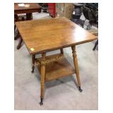 Glass ball claw foot stand with shelf, 24 x 30,