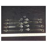 Antique crystal hanging prisms for mantel
