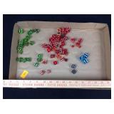 Vintage dice - green, blue, & red - some possibly