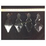 (4) large antique crystal hanging prisms