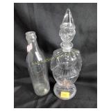 Mold blown clown bottle w/stopper & Scheele Ft.